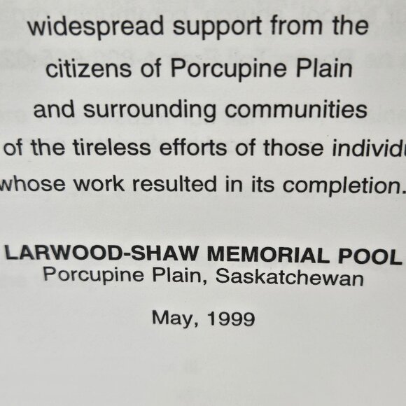 Vintage 1990s Cookbook Larwood Shaw Memorial Pool Porcupine Plain Saskatchewan - Picture 4 of 16